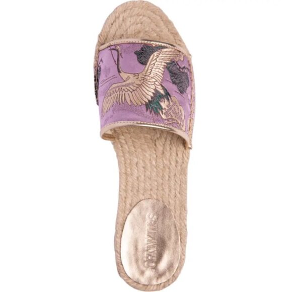 Johnny Was 'Crane' Brocade Flat Jute Espadrille Sandals, Lilac - Picture 3 of 4